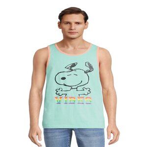 Peanuts Snoopy Men's Pride Graphic Tank Top, X-Large, NWT, Snoopy Good Vibes